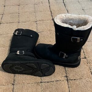 UGG Black Boots with Shearling Lining